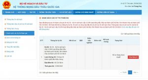 Danh sách các kỳ thi đã tham gia